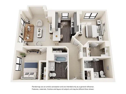 Floor plan Two Bedroom Affordable