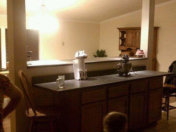 kitchen counter view to dr