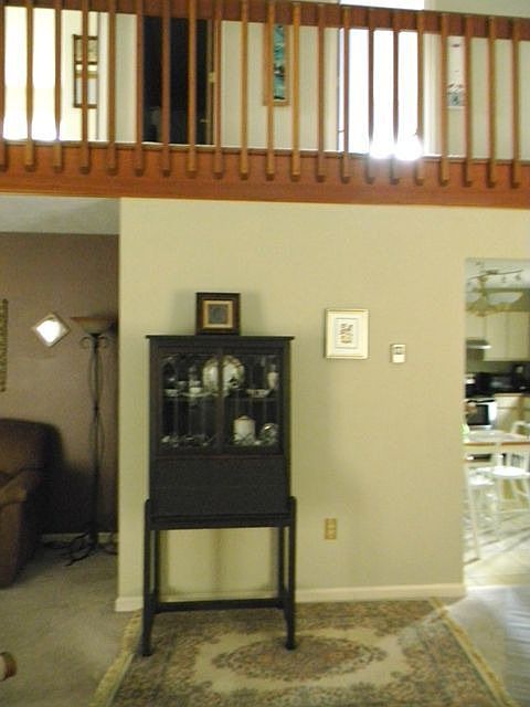 Just inside the front door 