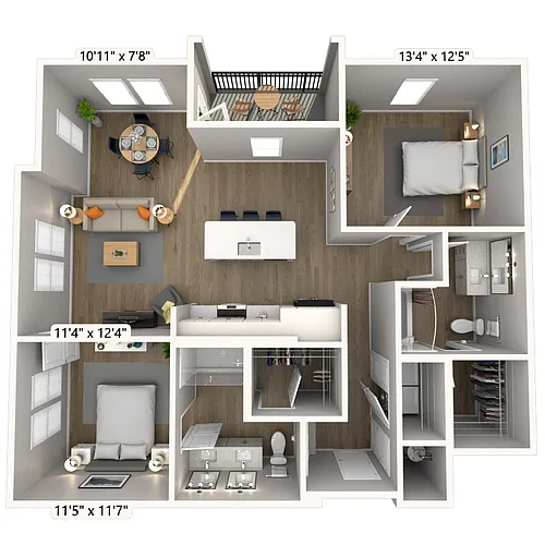 Floor plan B2 2x2 1192 SF-FP