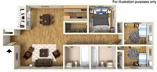 Floor plan 3 Bed 2 Bath Renovated