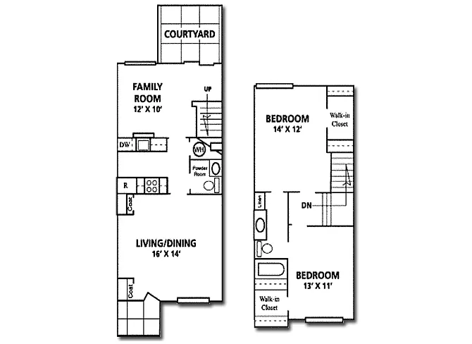 Floor plan 2 bed/1.5 bath Sonora