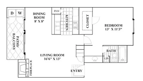 Floor plan 1X1