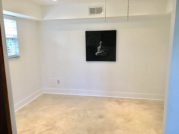 Yoga/meditation room with barn doors