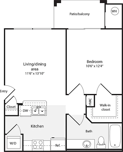 Floor plan 1 Bedroom A