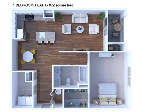 Floor plan 1 Bedroom 1 Bath