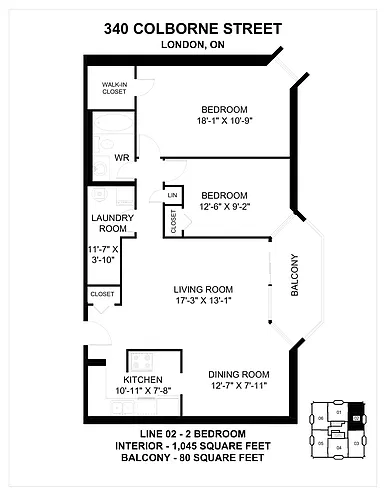 Floor plan 2bdrm 2 Bed 1 Bath 9