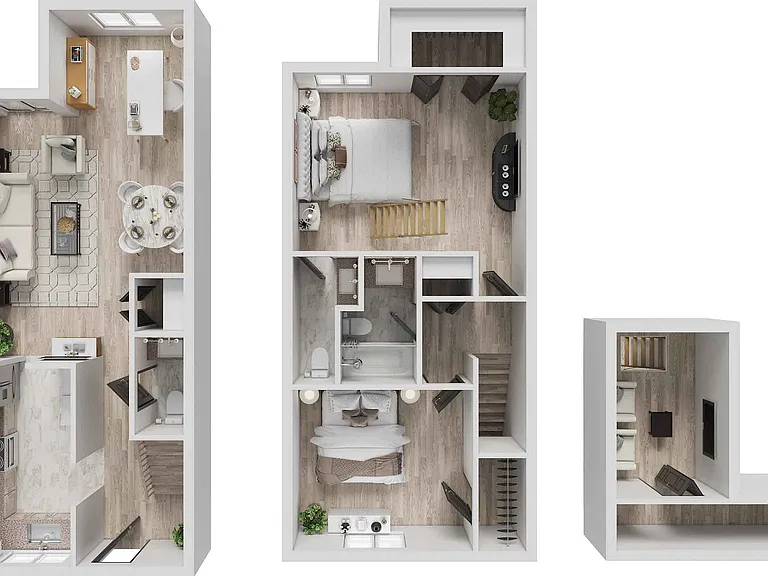 2x1.5 Townhome | 2-Bedroom Floorplan 2x1.5 Townhome | 2-Bedroom Floorplan
