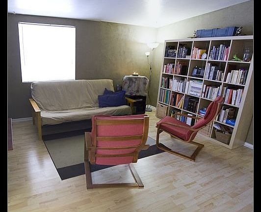 Living room view from eat - in kitchen table