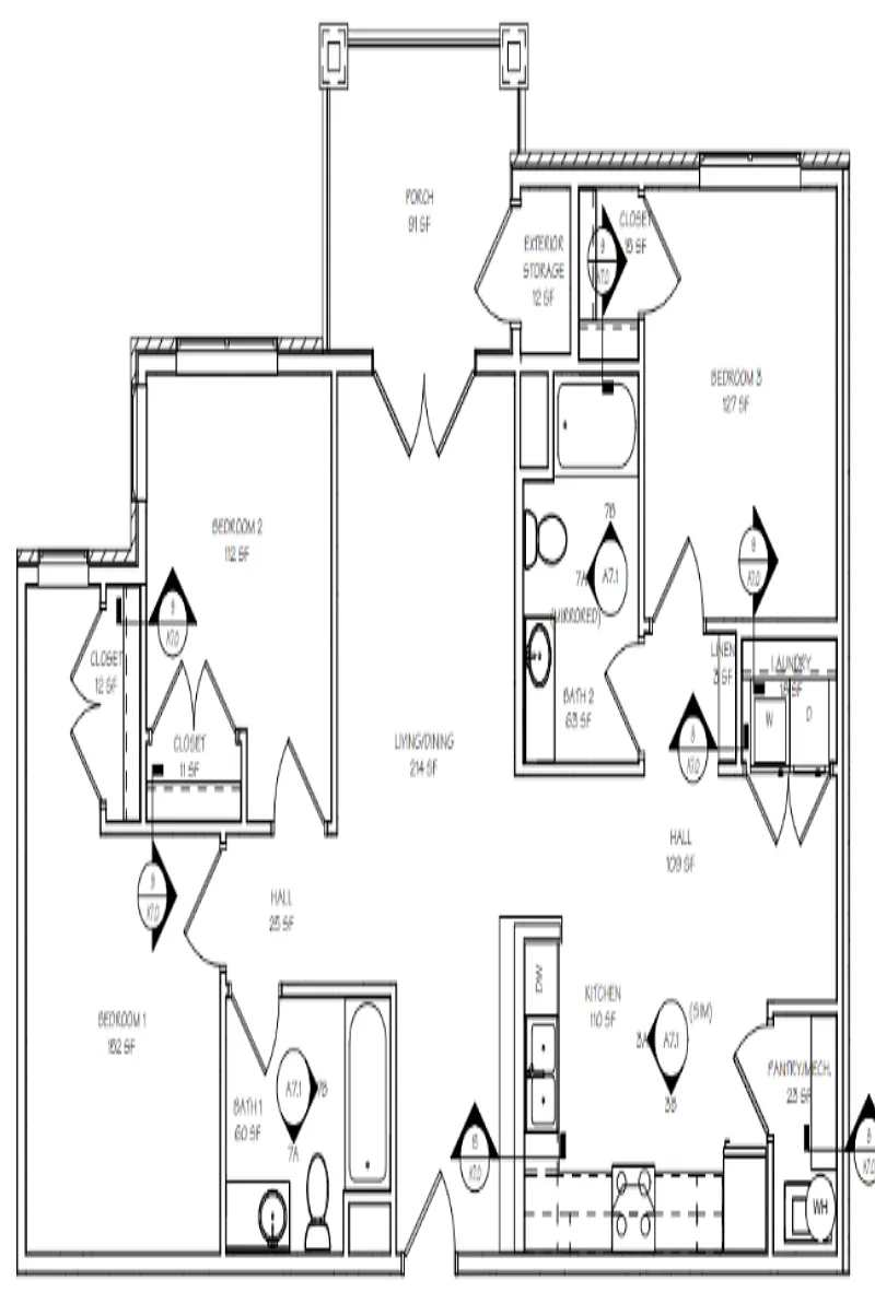 Floor plan 3 BR | 2 BA