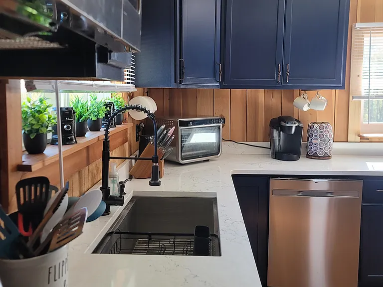 Kitchen with brand new dishwasher