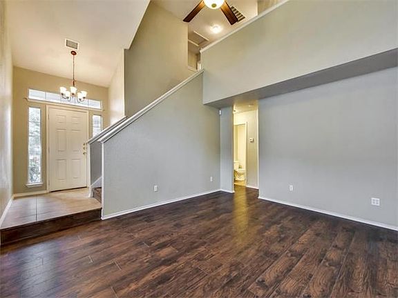 Spacious living room with vaulted ceilings