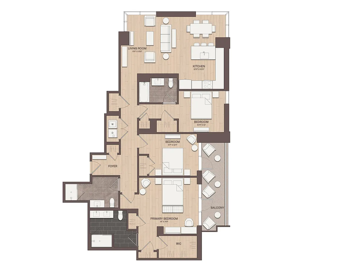 Floor plan 3 BR PH