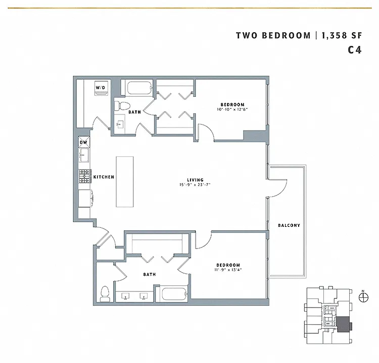 Floor plan Two Bedroom C4