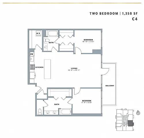Floor plan Two Bedroom C4