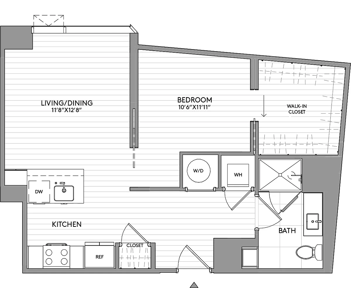 Floor plan Jr-1-Bed-1-Bath-A13