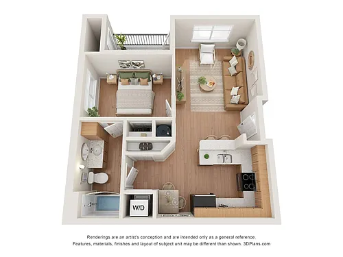 Floor plan 1 Bed | 1 Bath