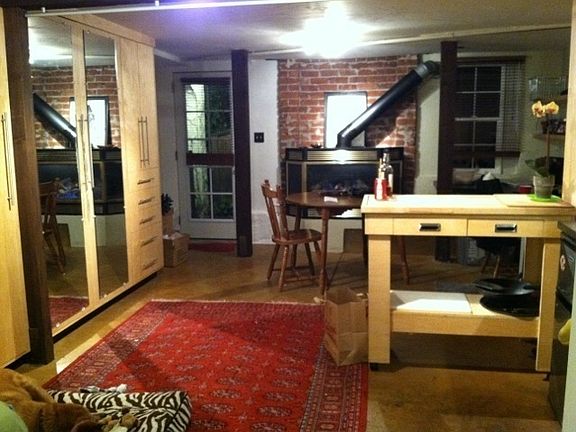 Looking North towards fireplace