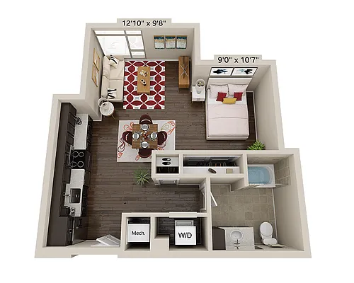 Floor plan Studio E1G