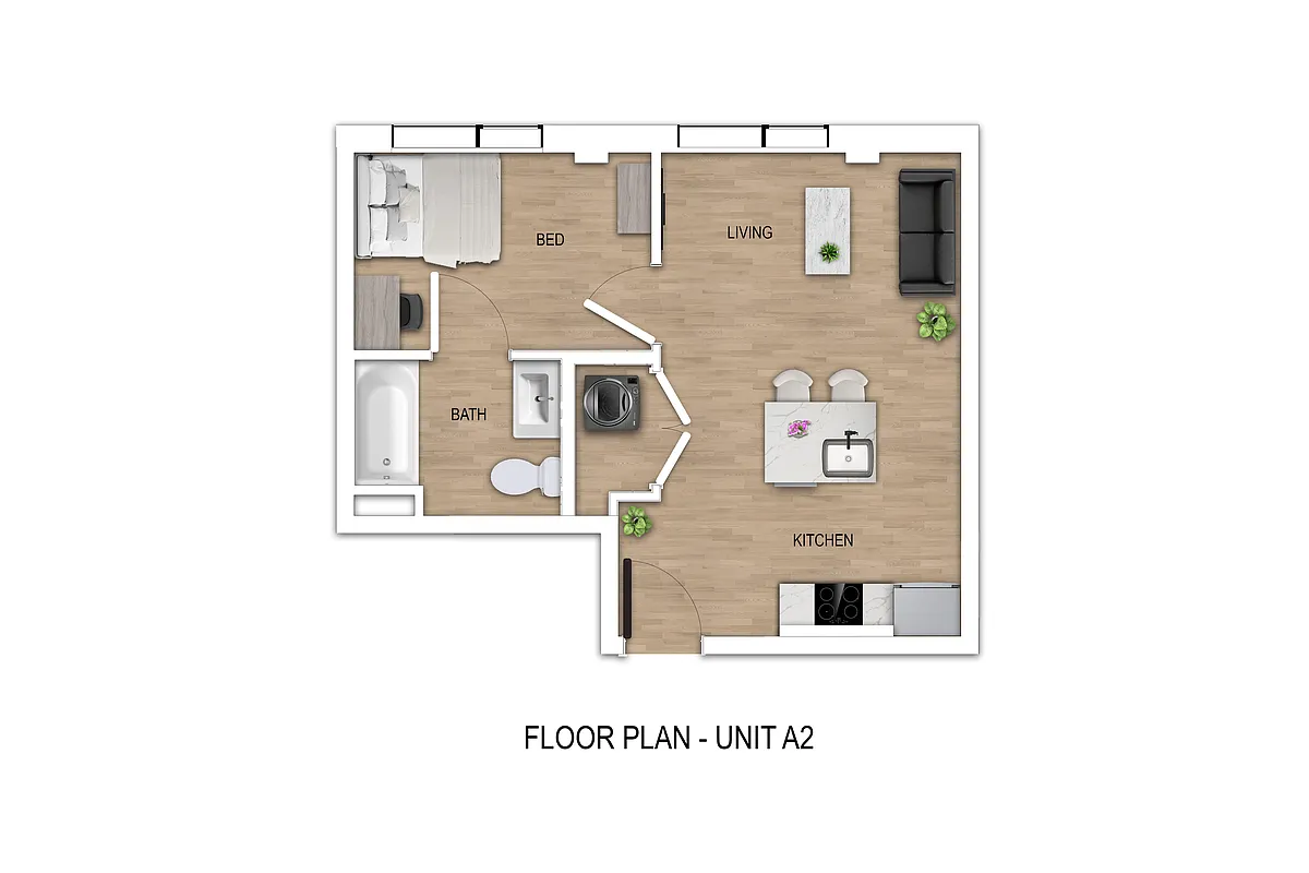Floor plan A2 - 1X1