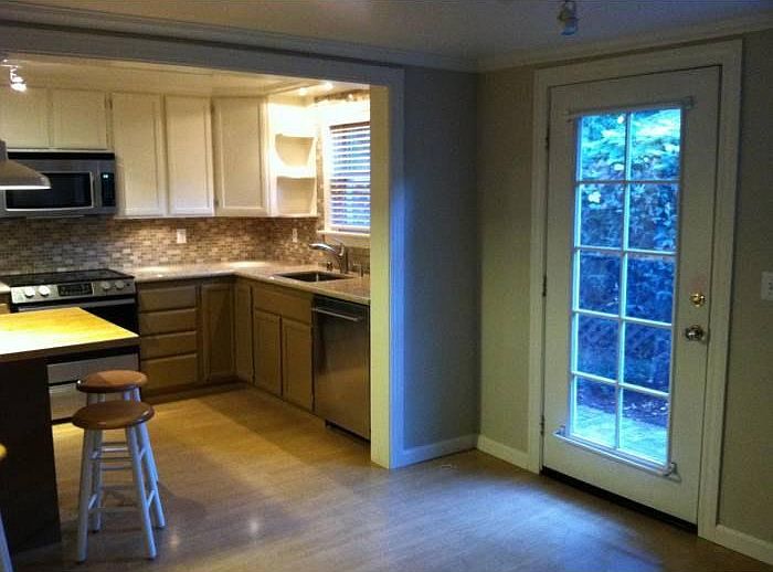 Kitchen island and Entry