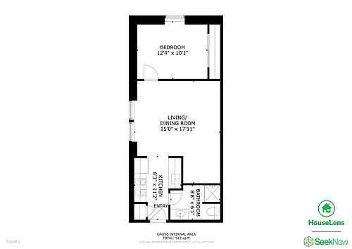 Floor plan Income-Restricted 1-Bedroom