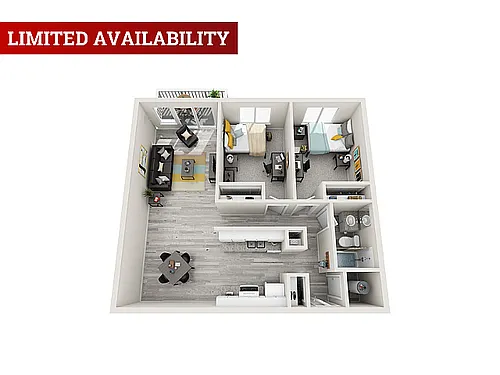 Floor plan 1x1 + Den Davie - Station