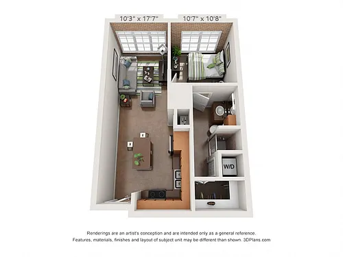 Floor plan 1 Bedroom A