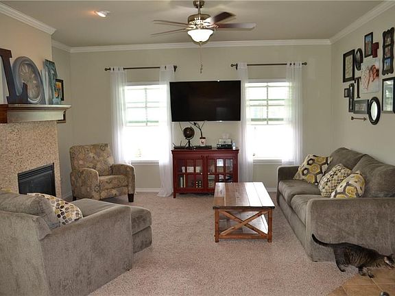 Living room with fireplace.