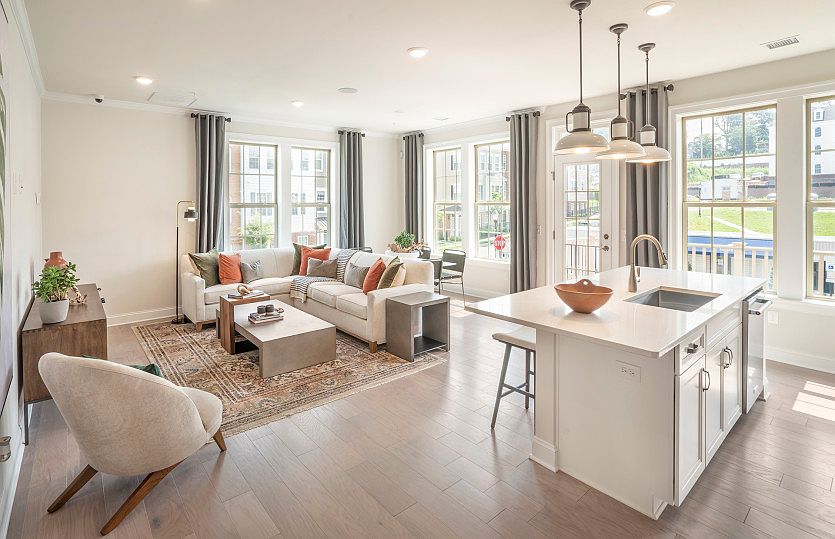 Open concept new construction layout on the main living level