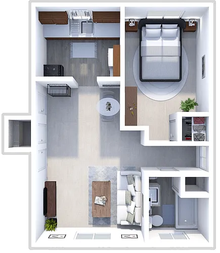 Floor plan 1 BEDROOM 1 BATH