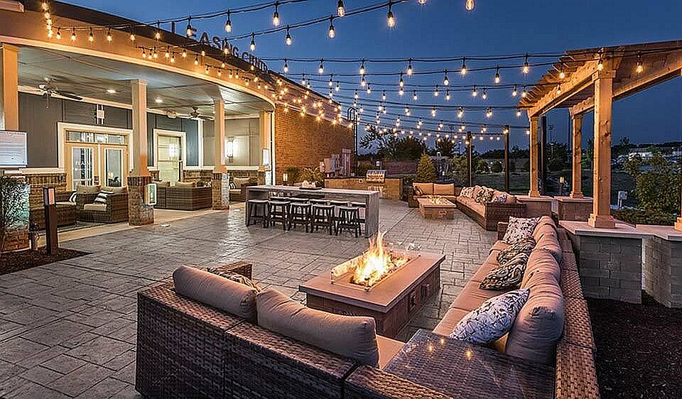 String lights, fire glow, and a chill atmosphere you'll want to come home to. The best kind of nightcap.