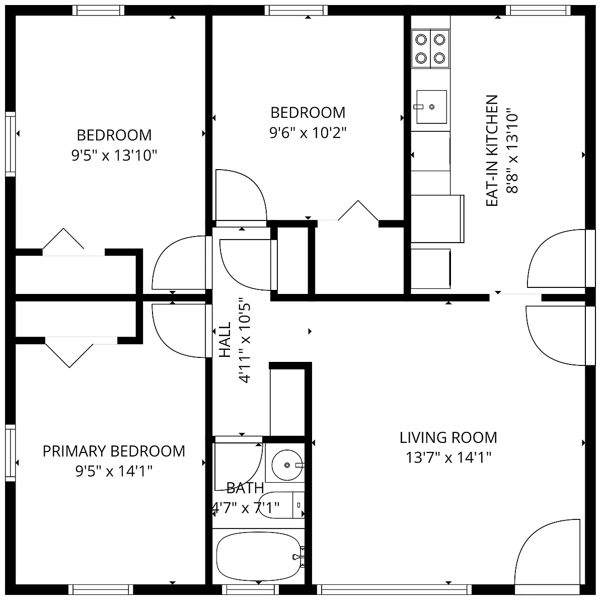 Floor plan 3 X 1