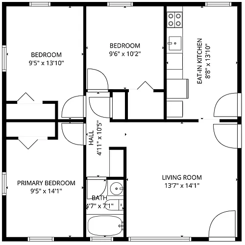 Floor plan 3 X 1