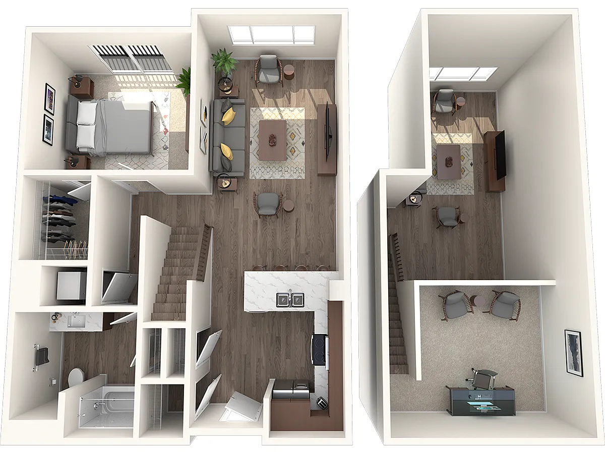 Floor plan 2 Bed / 1.0 Bath