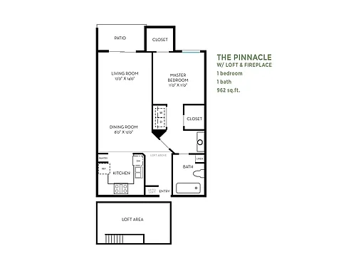 Floor plan Pinnacle with Loft
