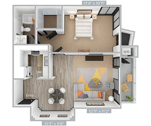 Floor plan H_1B1B_658SF_400-Premier