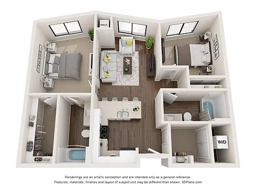 Floor plan 2 Bedroom A