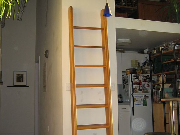 kitchen, hall, and loft space
