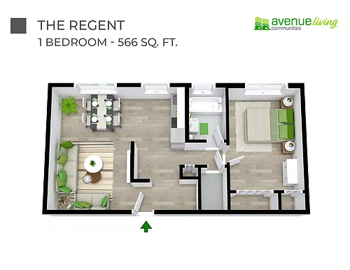 Floor plan - 1 Bedroom
