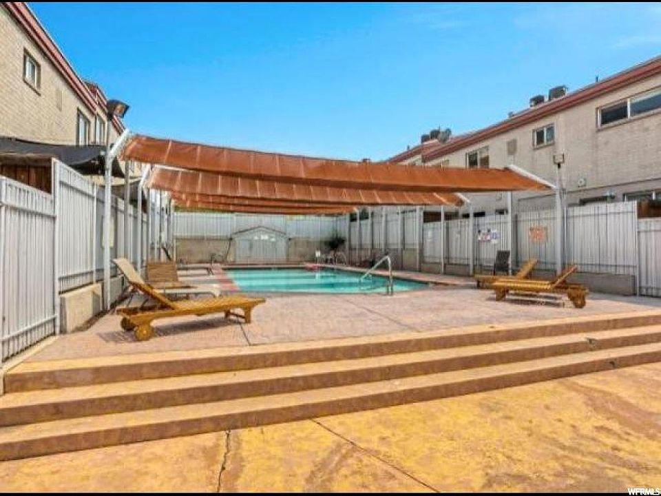 Community pool with year round hot tub (and bathrooms not pictured)