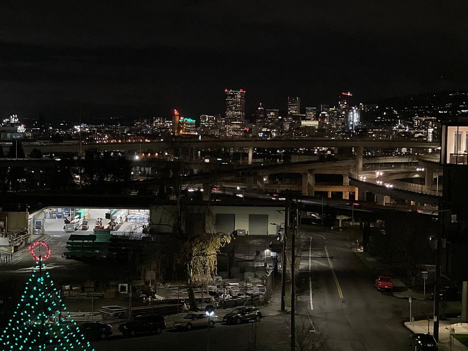 nighttime view from living room