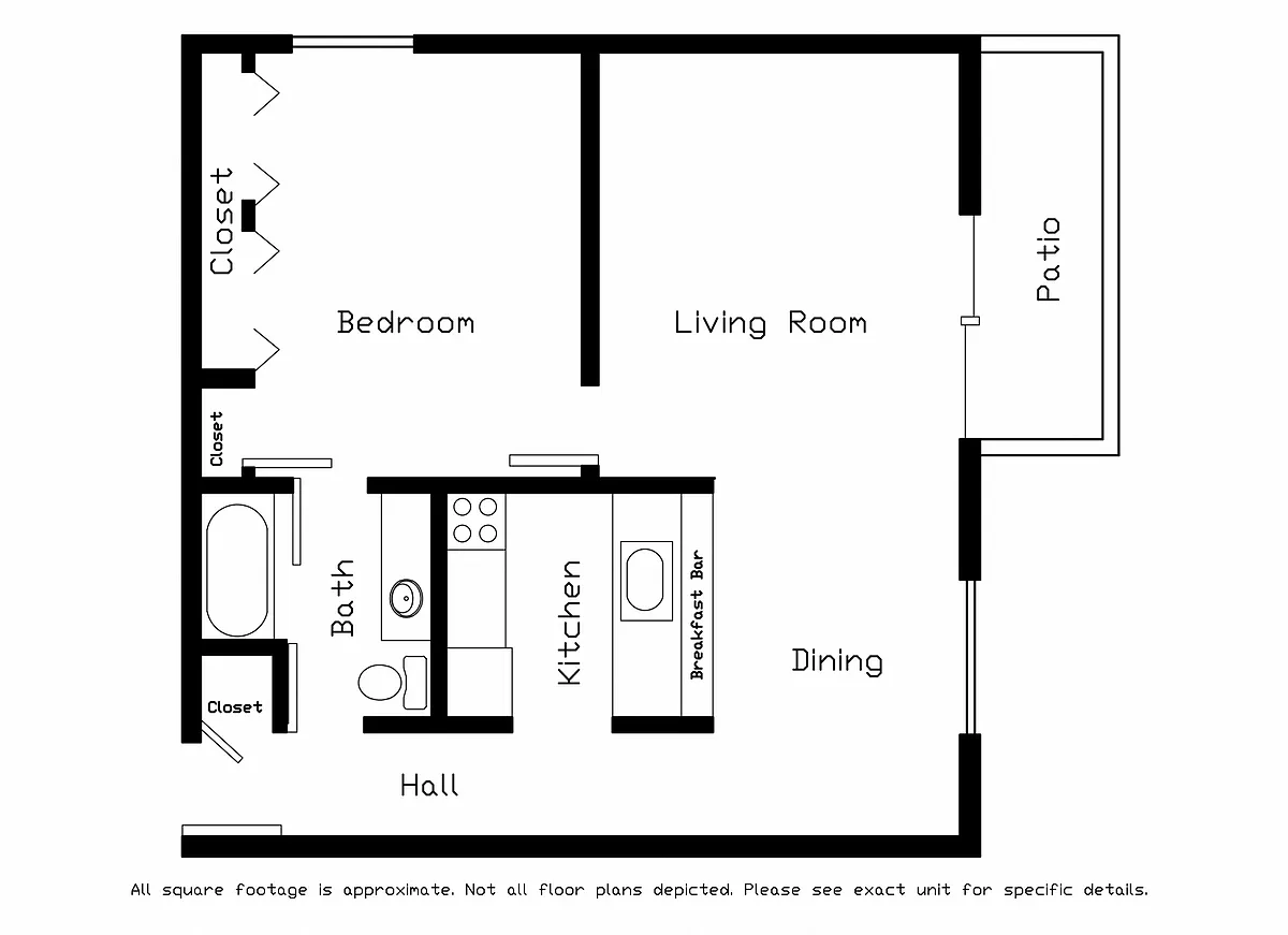 Floor plan Remodeled One Bedroom