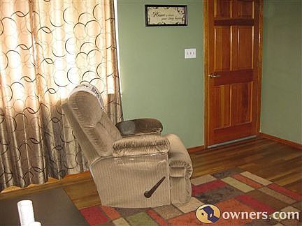 The freshly painted Living Room opens into the Dining Room