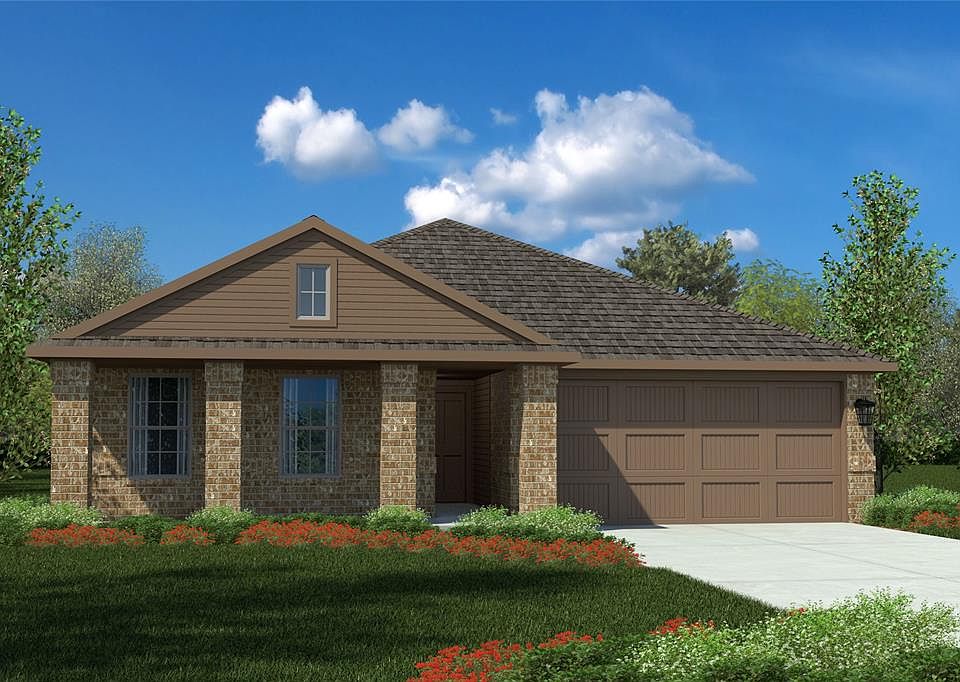 D.R. Horton's Bellvue floorplan, elevation C. All Home and community information, including pricing, included features, terms, availability and amenities, are subject to change at any time without notice or obligation. All Drawings, pictures, photographs, video, square footages, floor plans, elevations, features, colors and sizes are approximate for illustration purposes only and will vary from the homes as built.