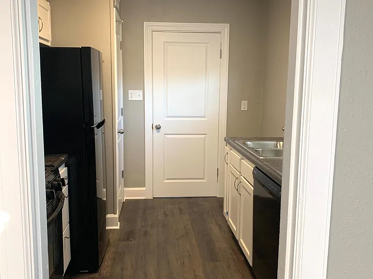 New cabinetry, gas stove, very fresh and clean.