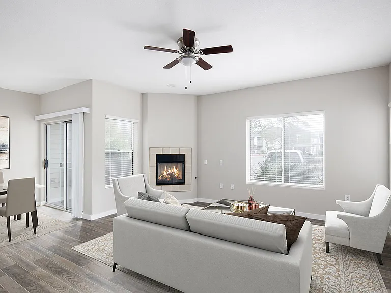 Experience the charm of this contemporary living room, perfect for relaxation and entertaining.