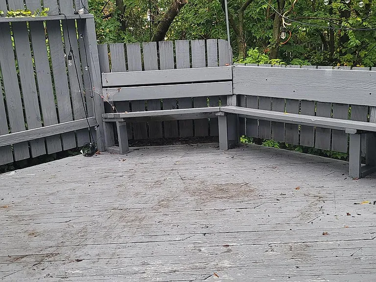 Private rear deck will be freshly painted