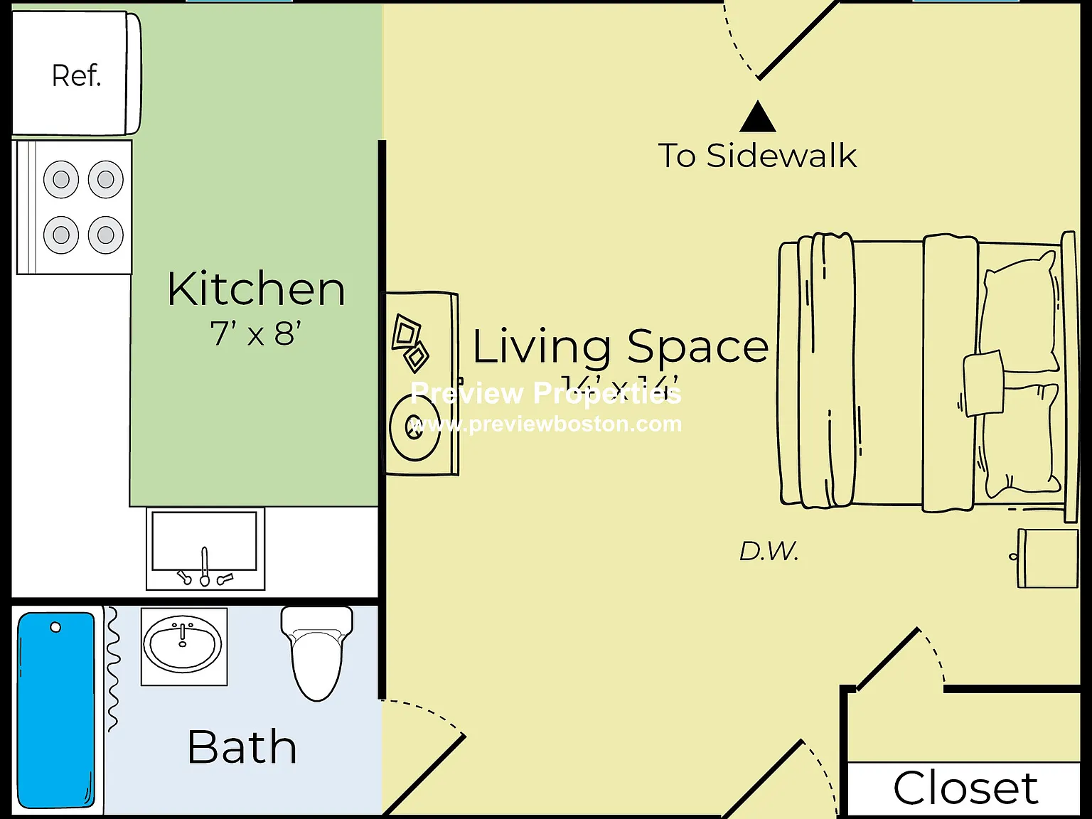 Studio, 1.0 bath, 300 sqft, $2,350 — Photo 1