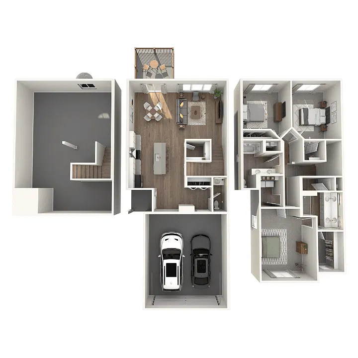 Floor plan 3 Bedroom, 2.5 Bathroom Townhome